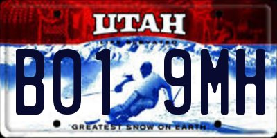 UT license plate B019MH