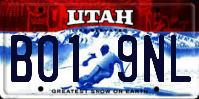 UT license plate B019NL