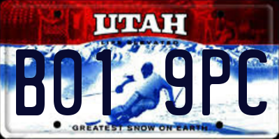 UT license plate B019PC