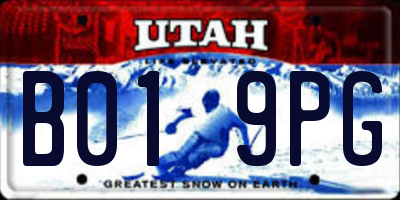 UT license plate B019PG