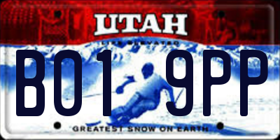 UT license plate B019PP