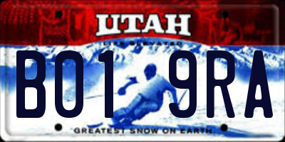 UT license plate B019RA