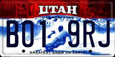 UT license plate B019RJ