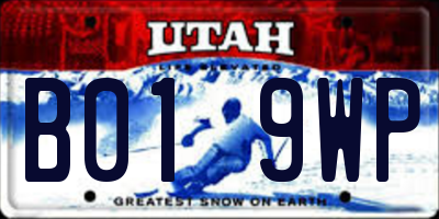 UT license plate B019WP