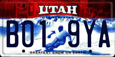 UT license plate B019YA