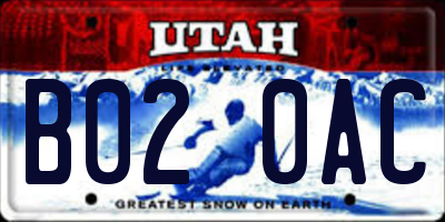 UT license plate B020AC