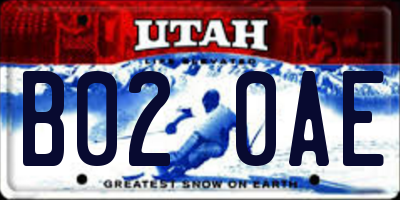 UT license plate B020AE