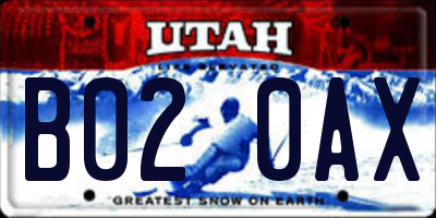 UT license plate B020AX