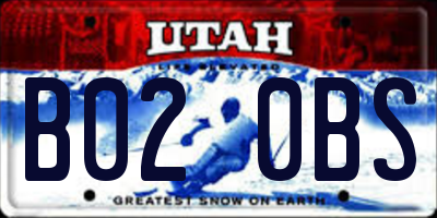 UT license plate B020BS