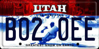 UT license plate B020EE