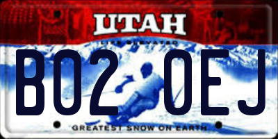 UT license plate B020EJ