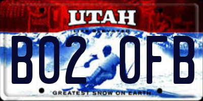 UT license plate B020FB