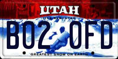 UT license plate B020FD