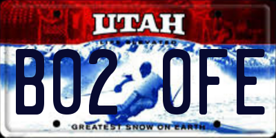 UT license plate B020FE