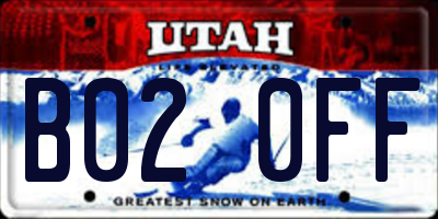 UT license plate B020FF