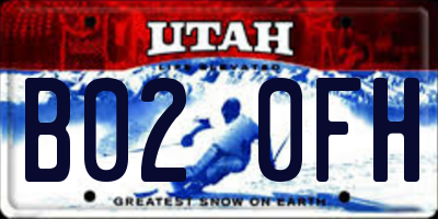UT license plate B020FH