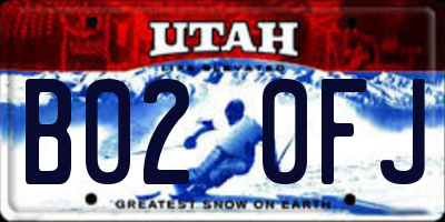 UT license plate B020FJ