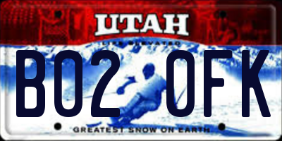 UT license plate B020FK