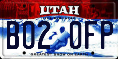 UT license plate B020FP