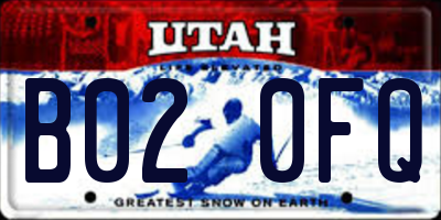 UT license plate B020FQ