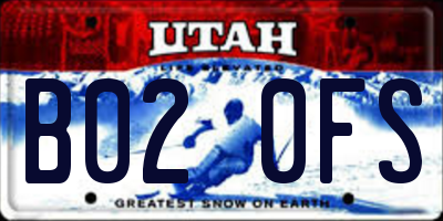 UT license plate B020FS