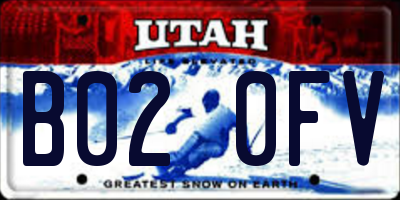 UT license plate B020FV