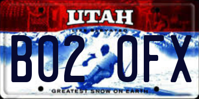 UT license plate B020FX