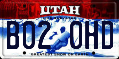 UT license plate B020HD