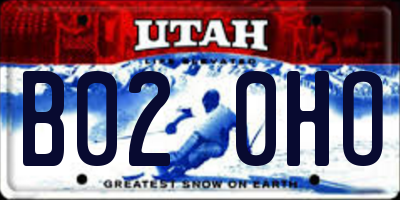 UT license plate B020HO