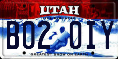 UT license plate B020IY