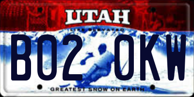 UT license plate B020KW