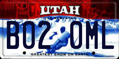 UT license plate B020ML