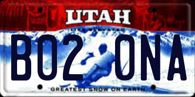 UT license plate B020NA