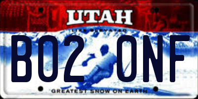 UT license plate B020NF
