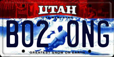 UT license plate B020NG