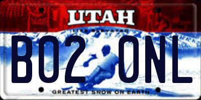 UT license plate B020NL
