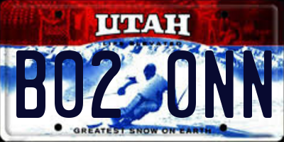 UT license plate B020NN