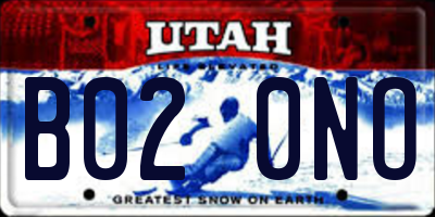 UT license plate B020NO