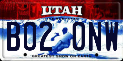 UT license plate B020NW