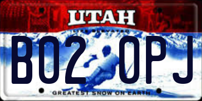 UT license plate B020PJ
