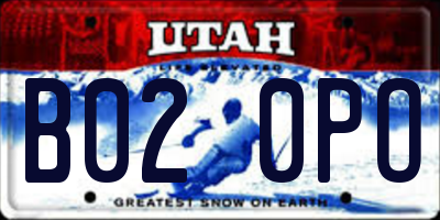 UT license plate B020PO