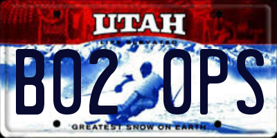 UT license plate B020PS