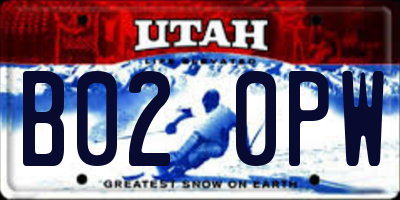 UT license plate B020PW
