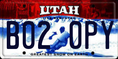 UT license plate B020PY