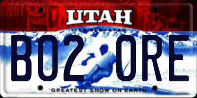 UT license plate B020RE