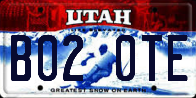 UT license plate B020TE
