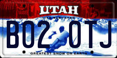 UT license plate B020TJ