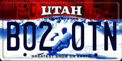 UT license plate B020TN