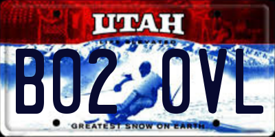 UT license plate B020VL