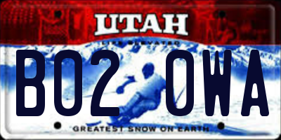UT license plate B020WA